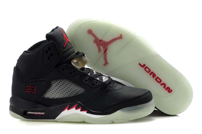 Best Air Jordan 5 Glow In The Dark Black White